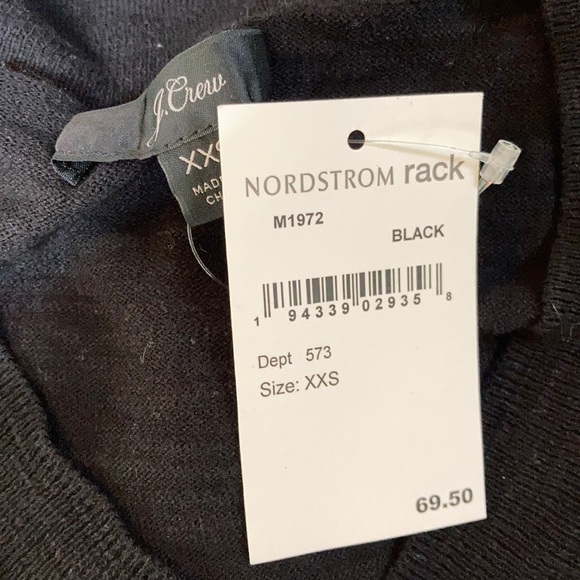 NWT J Crew Slub Knit V Neck Sweater Cotton Black - Picture 6 of 6